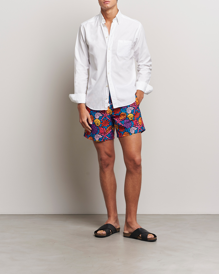Herre | Badeshorts | Vilebrequin | Moorea Printed Swimshorts Bleu Marine