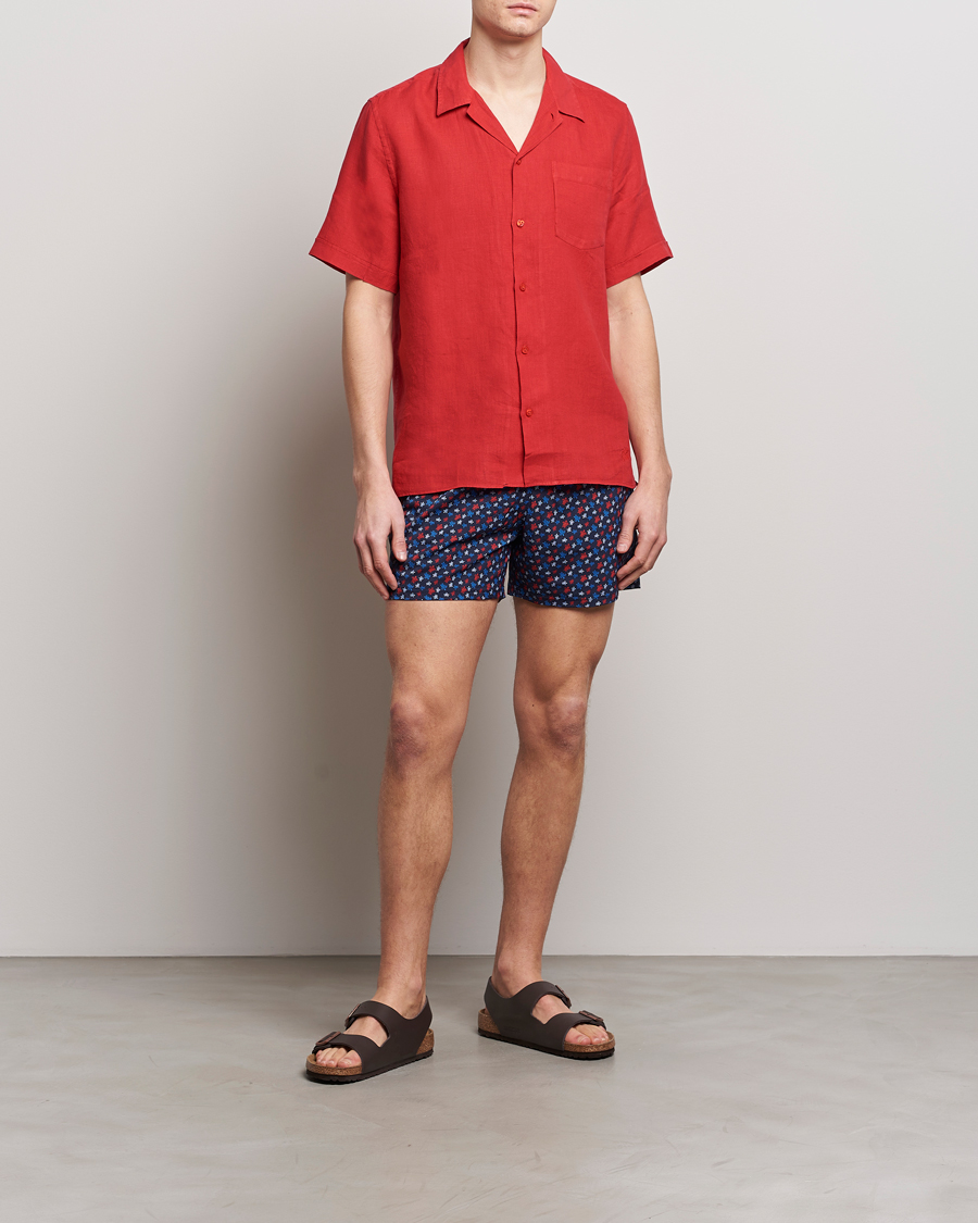 Herre | Skjorter | Vilebrequin | Carhli Resort Short Sleeve Shirt Mouline Rouge