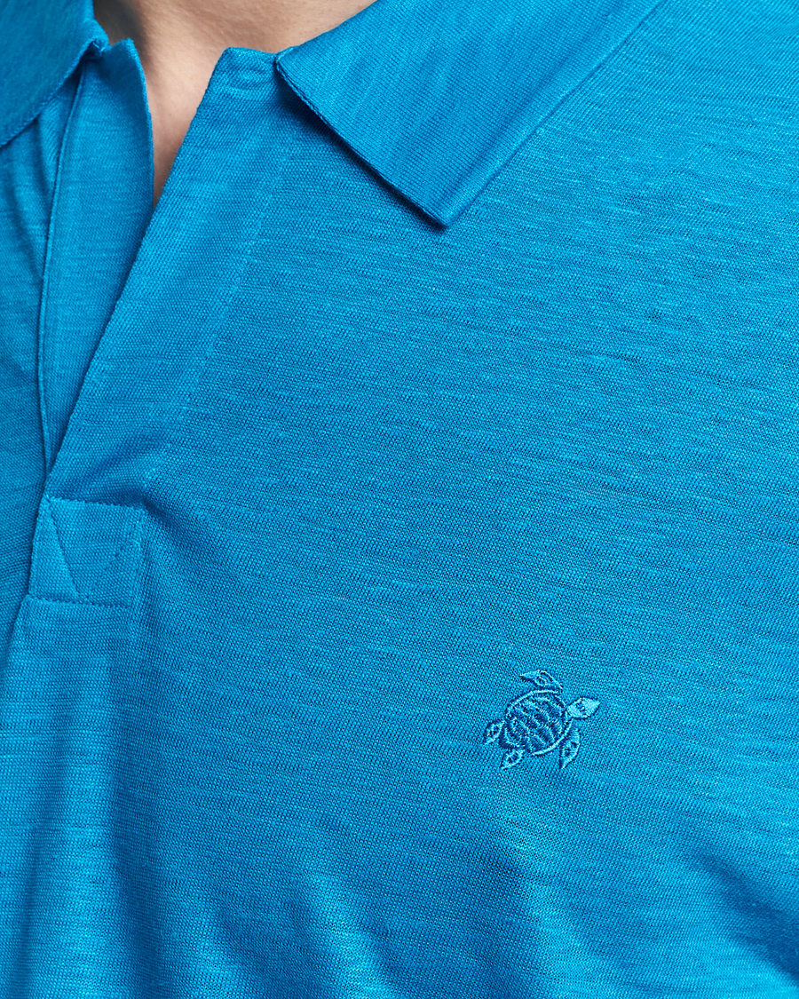Herre | Pikéer | Vilebrequin | Pyramid Linen Jersey Polo Bleu Hawaii