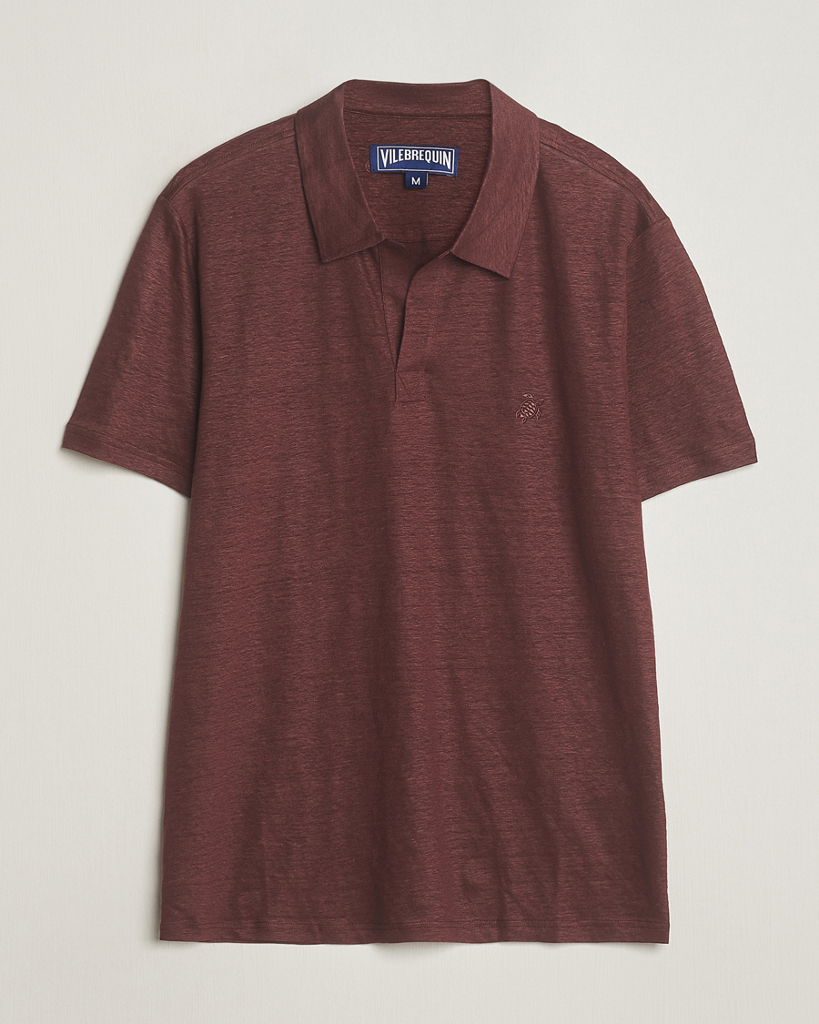 Herre | Pikéer | Vilebrequin | Pyramid Linen Jersey Polo Acajou