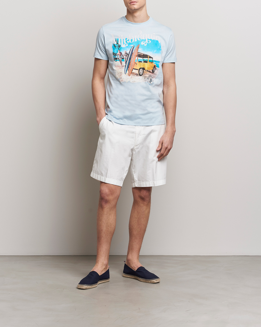 Herre | T-Shirts | Vilebrequin | Portisol Printed Crew Neck T-Shirt Bleu Ciel