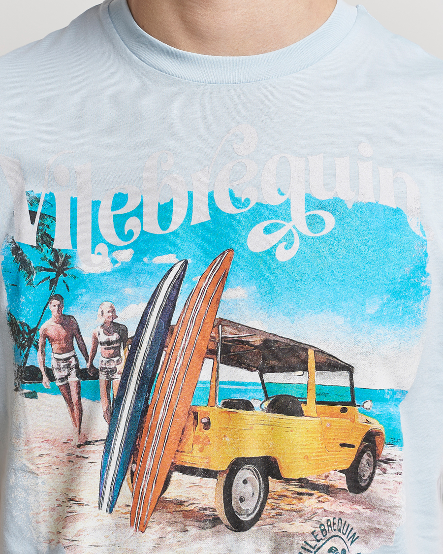Herre | T-Shirts | Vilebrequin | Portisol Printed Crew Neck T-Shirt Bleu Ciel