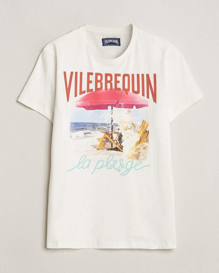 Herre | T-Shirts | Vilebrequin | Portisol Printed Crew Neck T-Shirt Off White