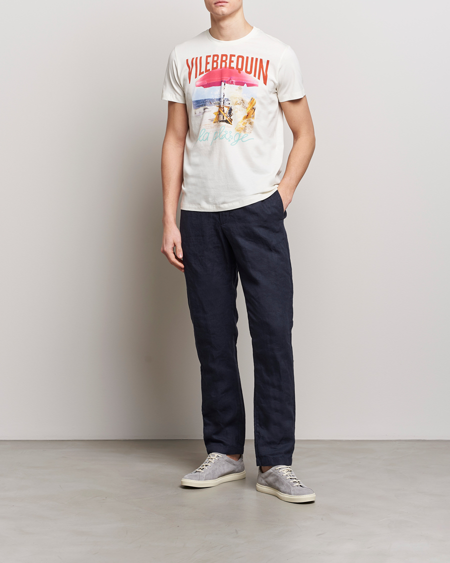 Herre | T-Shirts | Vilebrequin | Portisol Printed Crew Neck T-Shirt Off White