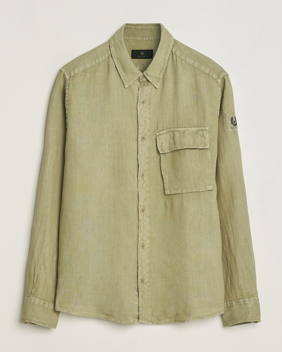 Herre | Skjorter | Belstaff | Scale Linen Pocket Shirt Aloe