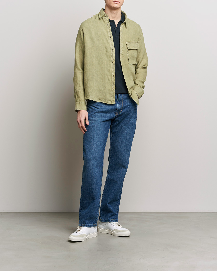 Herre | Skjorter | Belstaff | Scale Linen Pocket Shirt Aloe