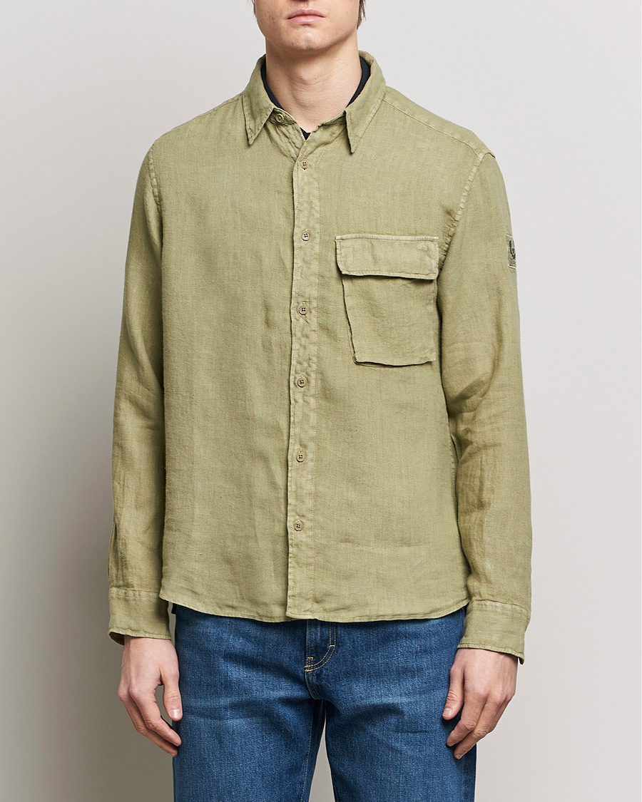 Herre |  | Belstaff | Scale Linen Pocket Shirt Aloe