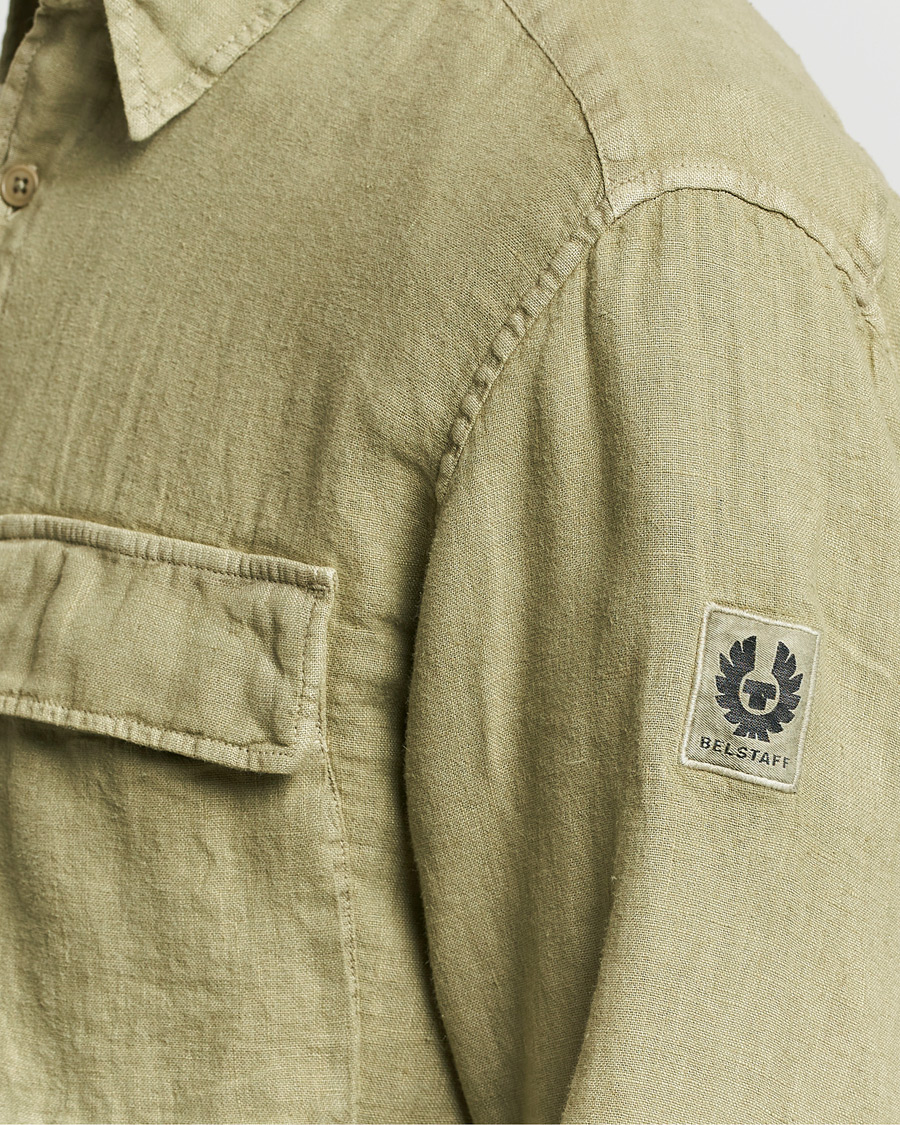 Herre | Skjorter | Belstaff | Scale Linen Pocket Shirt Aloe