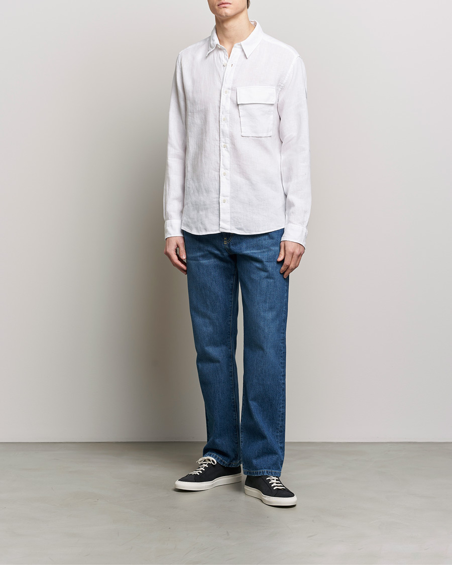 Herre | Skjorter | Belstaff | Scale Linen Pocket Shirt White