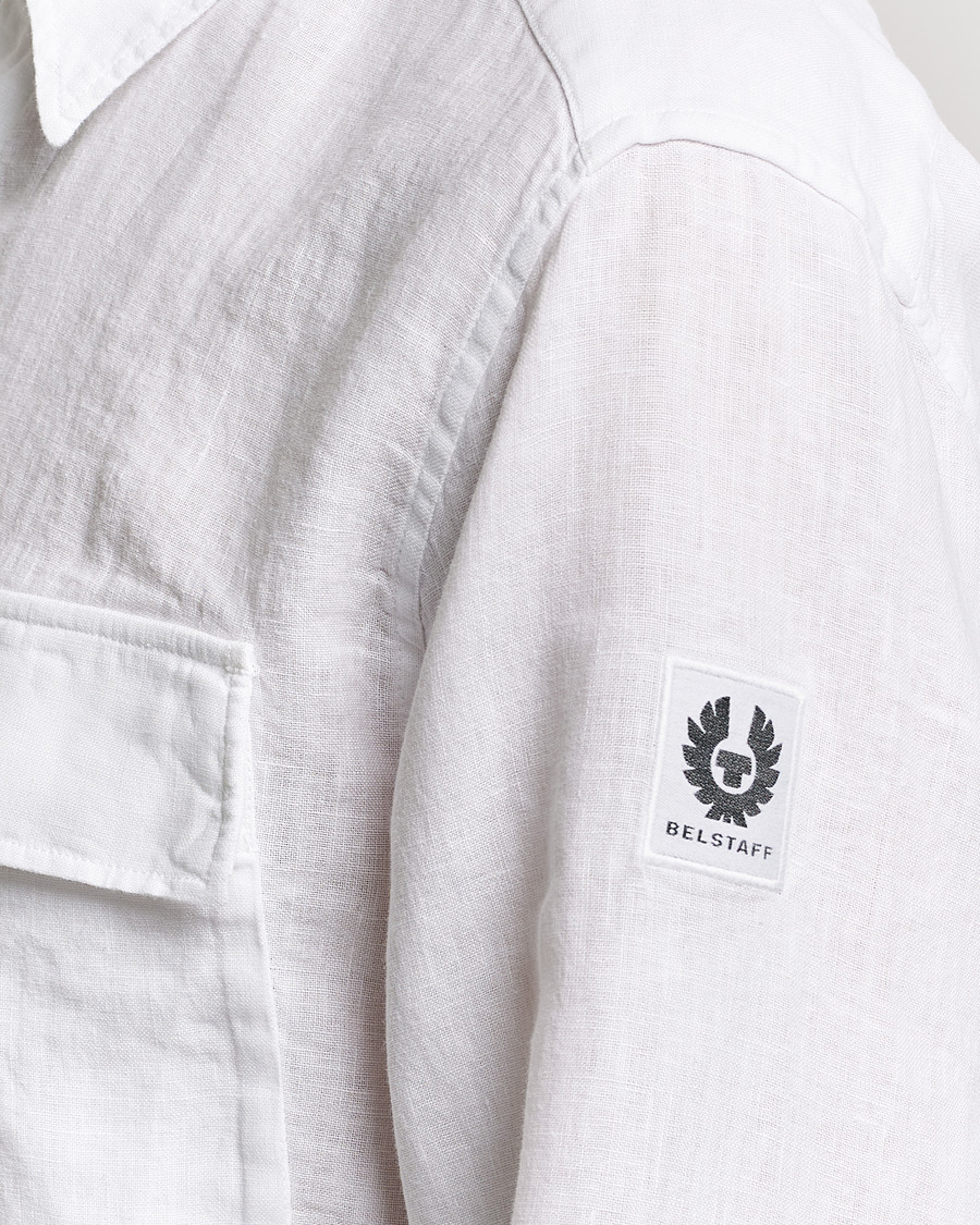 Herre | Skjorter | Belstaff | Scale Linen Pocket Shirt White