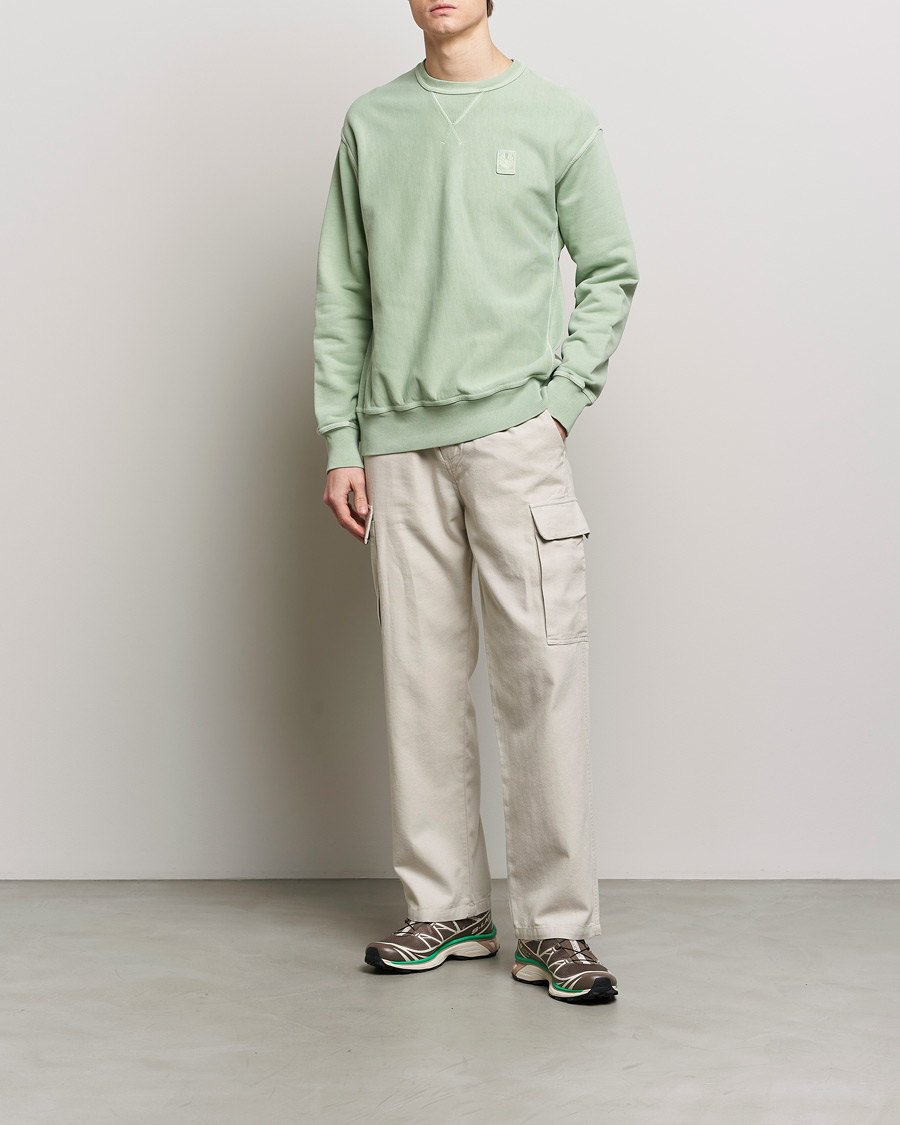 Herre | Gensere | Belstaff | Outliner Cotton Crew Neck Echo Green