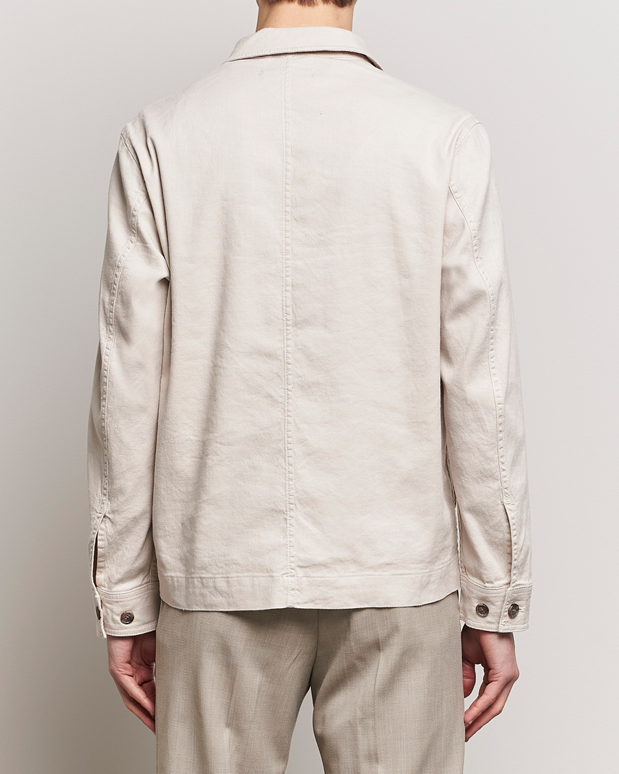 Herre | Skjorter | J.Lindeberg | Errol Linen/Cotton Workwear Overshirt Moonbeam