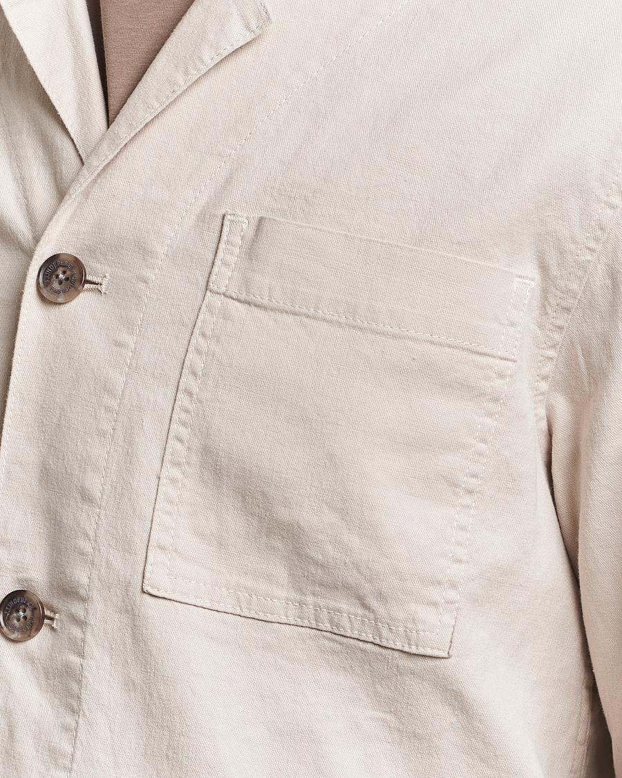 Herre | Skjorter | J.Lindeberg | Errol Linen/Cotton Workwear Overshirt Moonbeam