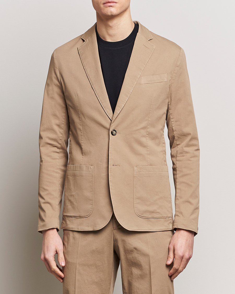 Herre | Dressjakker | J.Lindeberg | Elton Garment Dyed Cotton Blazer Batique Khaki