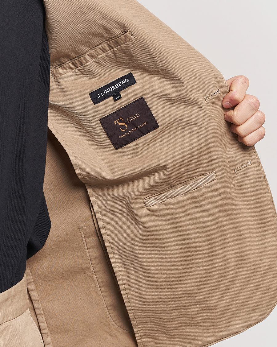 Herre | Dressjakker | J.Lindeberg | Elton Garment Dyed Cotton Blazer Batique Khaki