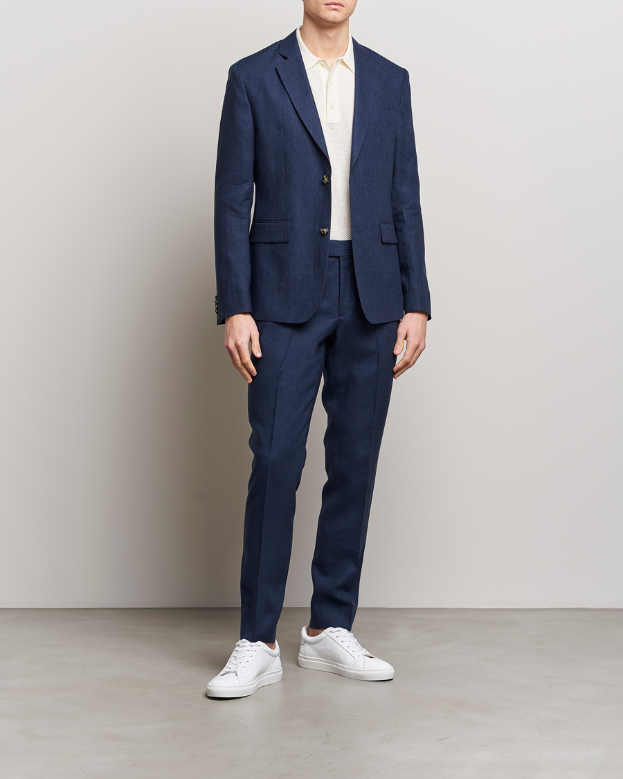 Herre | Bukser | J.Lindeberg | Grant Super Linen Trousers Navy