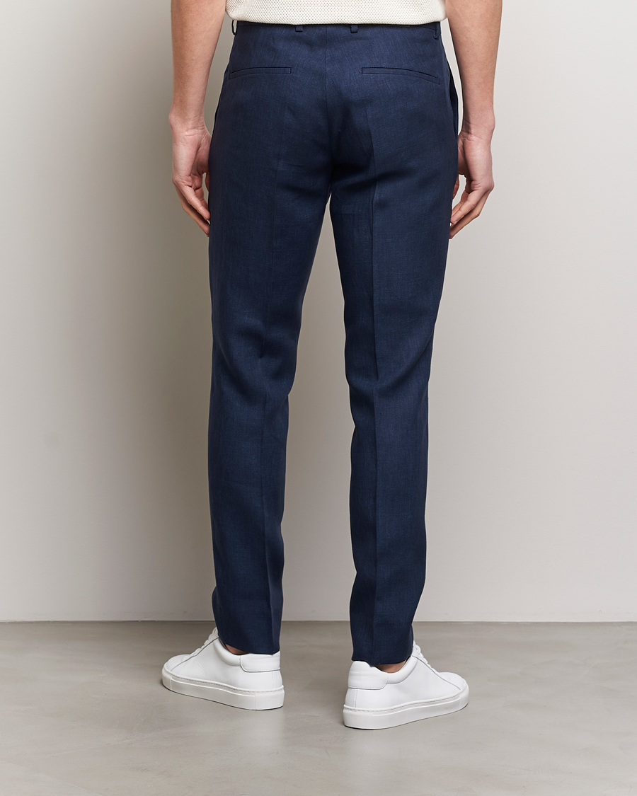 Herre | Bukser | J.Lindeberg | Grant Super Linen Trousers Navy
