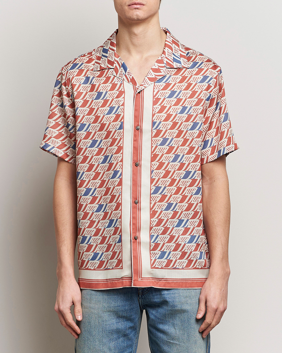 Herre | Kortermede skjorter | J.Lindeberg | Elio Tencel Moto Print Short Sleeve Shirt Multi