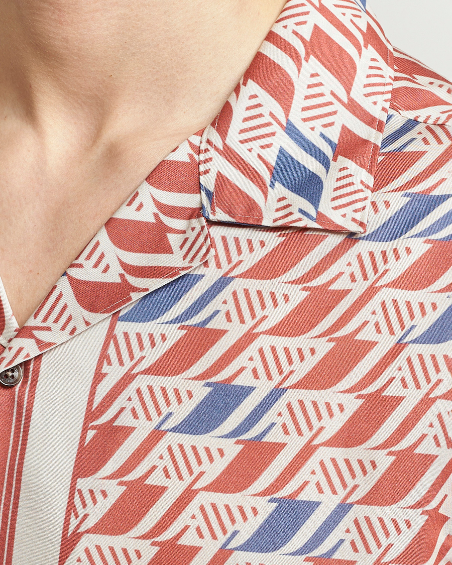 Herre | Skjorter | J.Lindeberg | Elio Tencel Moto Print Short Sleeve Shirt Multi