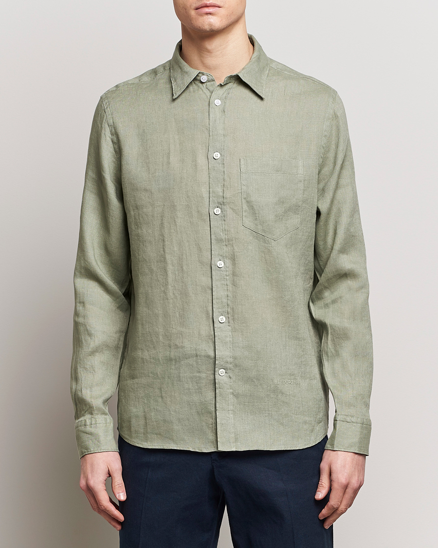 Herr |  | J.Lindeberg | Regular Fit Clean Linen Shirt Oil Green