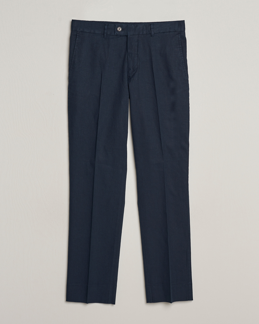 Herre | Bukser | J.Lindeberg | Lois Cotton/Linen Stretch Pants Navy