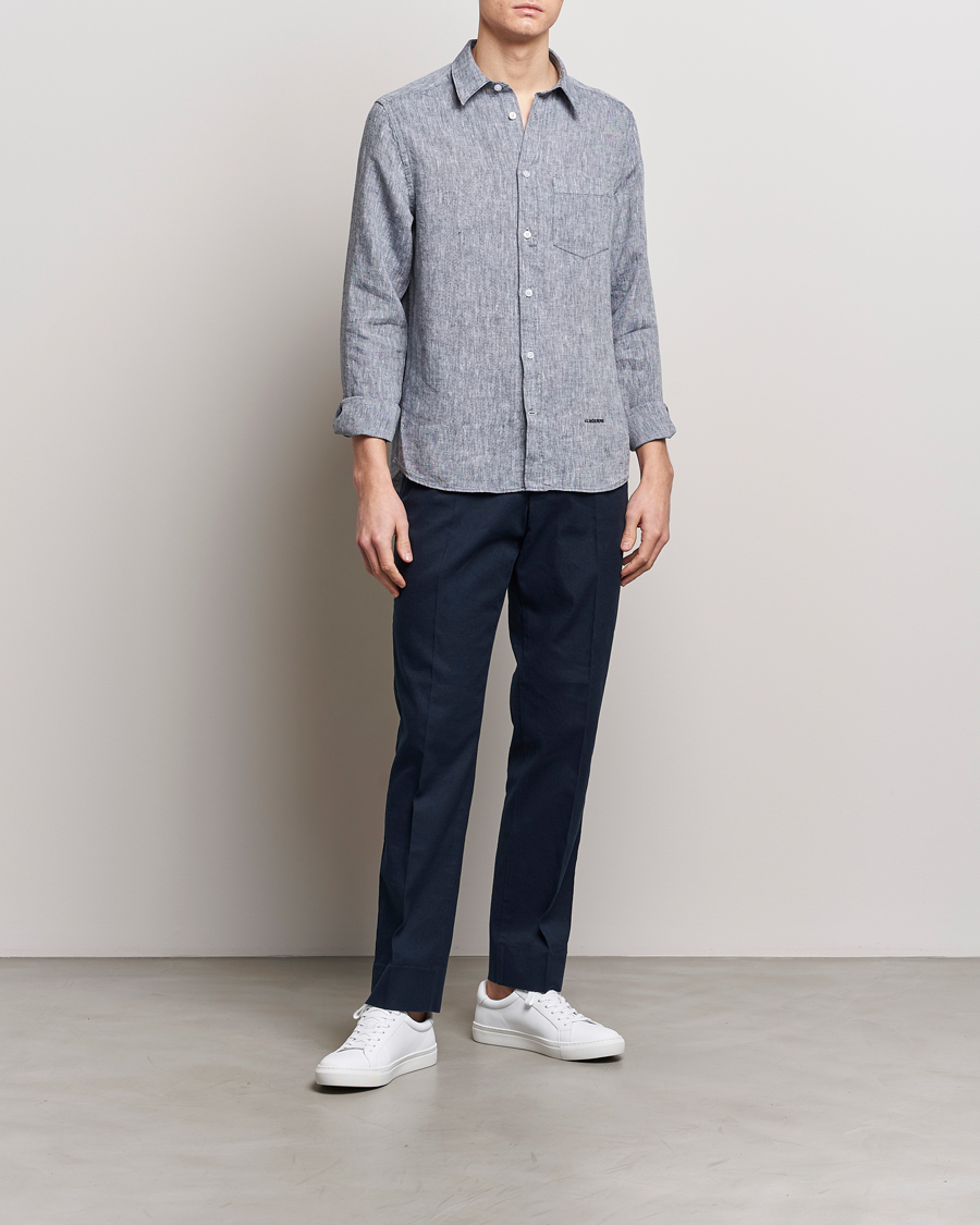 Herre | Bukser | J.Lindeberg | Lois Cotton/Linen Stretch Pants Navy