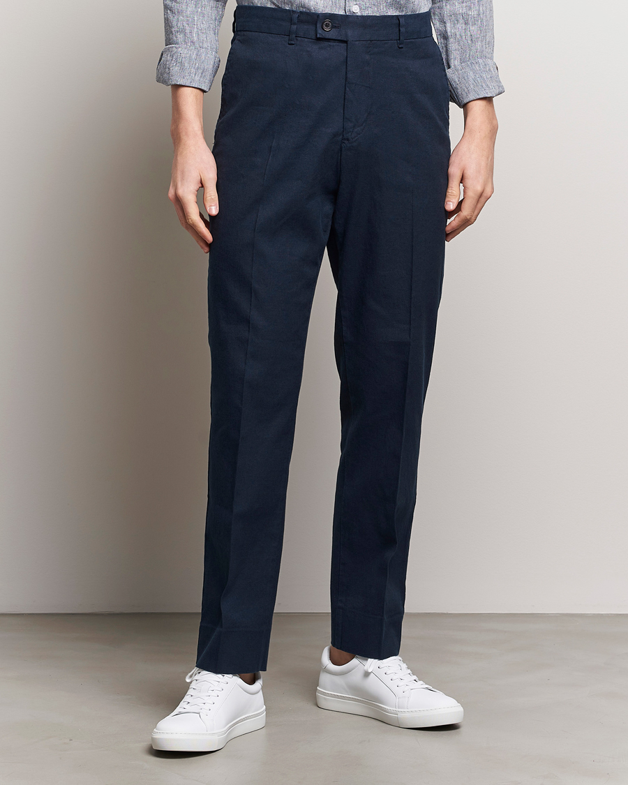 Herre | Avdelinger | J.Lindeberg | Lois Cotton/Linen Stretch Pants Navy