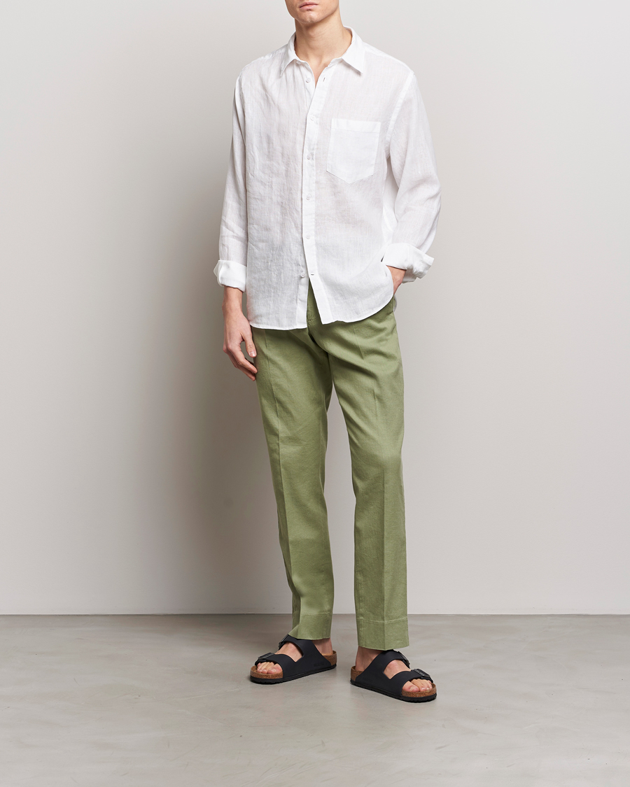 Herre | Bukser | J.Lindeberg | Lois Cotton/Linen Stretch Pants Oil Green