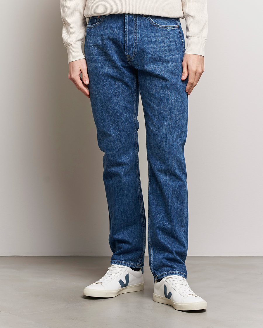 Herre | Blå jeans | J.Lindeberg | Cody Slub Regular Jeans Mid Blue