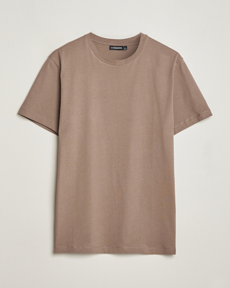 Herre | T-Shirts | J.Lindeberg | Sid Basic T-Shirt Walnut