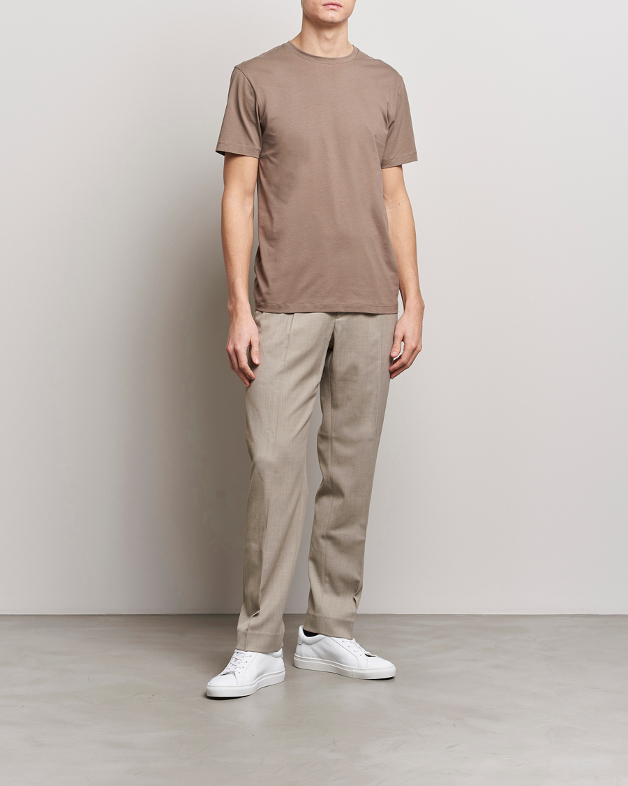 Herre | T-Shirts | J.Lindeberg | Sid Basic T-Shirt Walnut