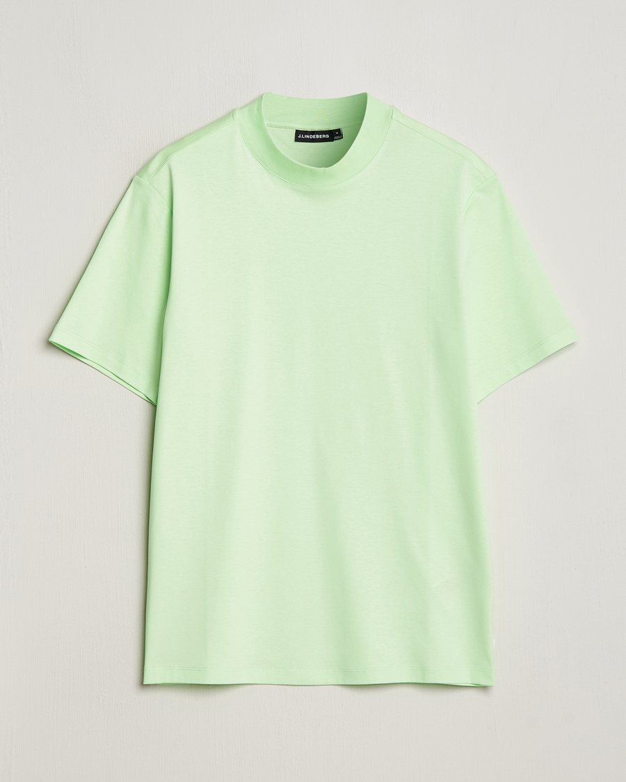 Herre | T-Shirts | J.Lindeberg | Ace Mock Neck T-Shirt Paradise Green