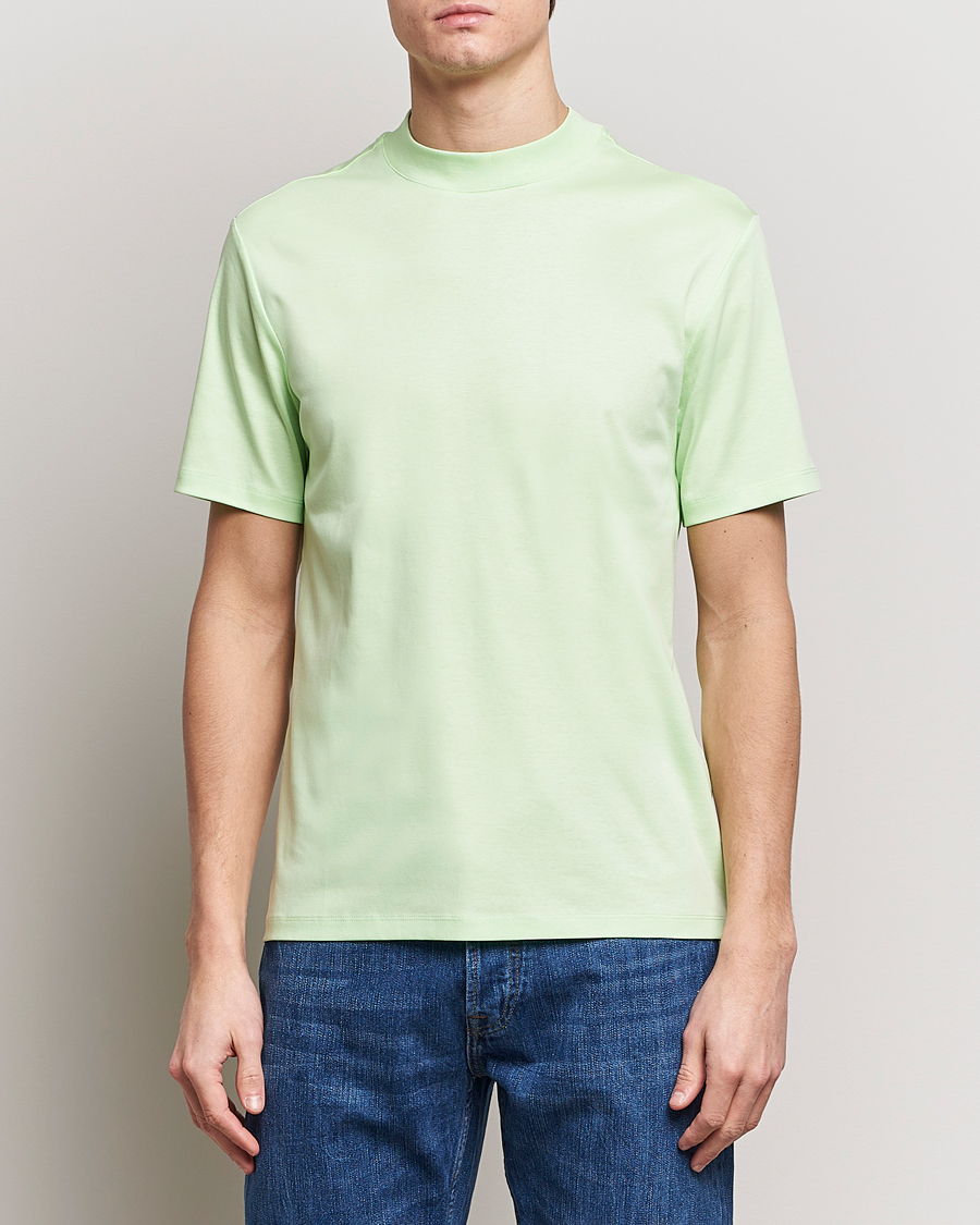 Herre | T-Shirts | J.Lindeberg | Ace Mock Neck T-Shirt Paradise Green