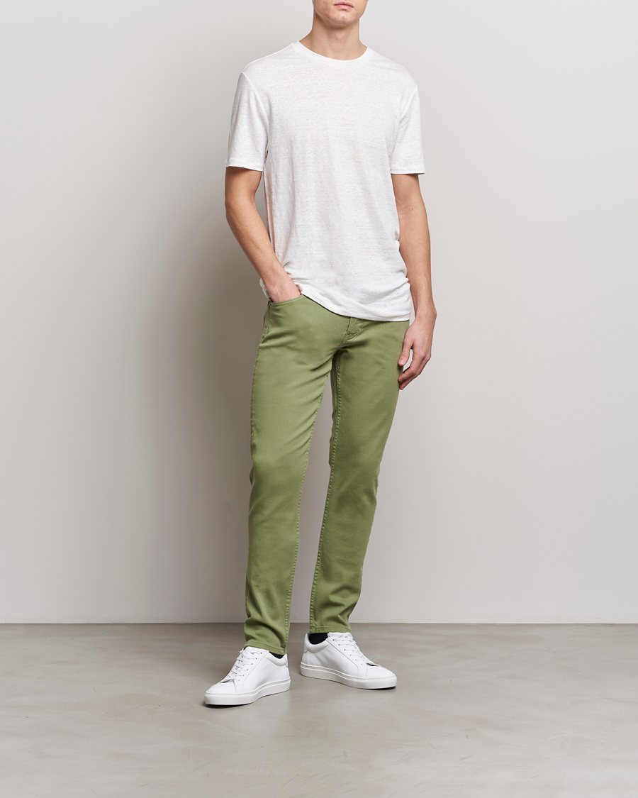 Herre | T-Shirts | J.Lindeberg | Coma Linen T-Shirt Cloud White
