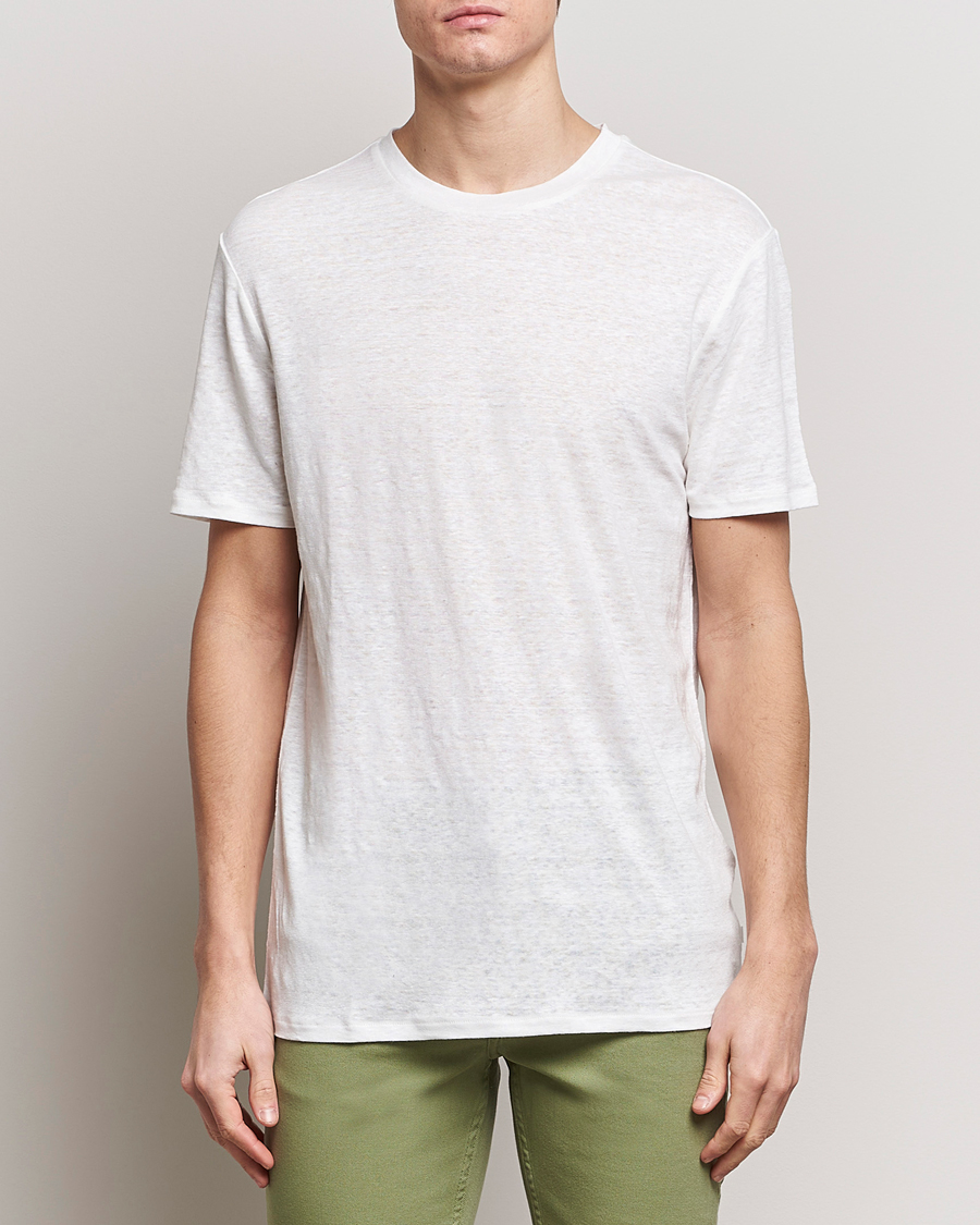Herre | Kortermede t-shirts | J.Lindeberg | Coma Linen T-Shirt Cloud White