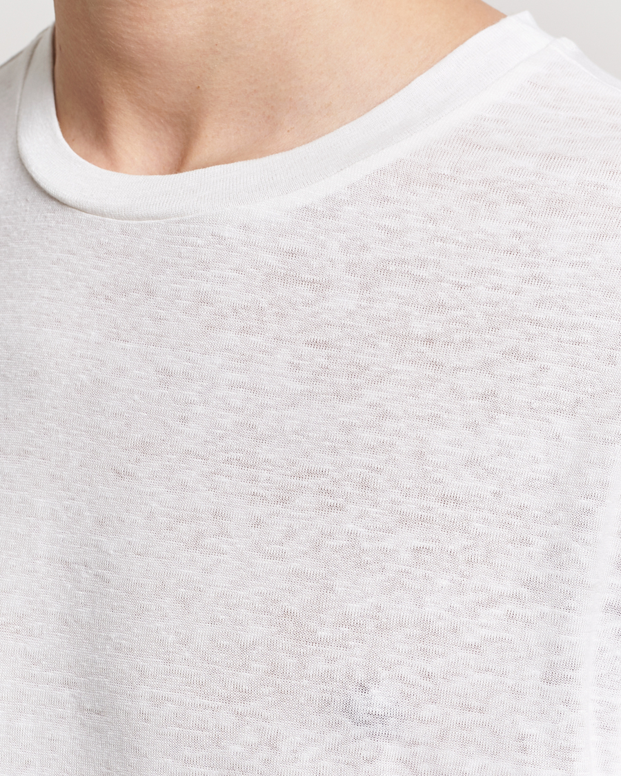 Herre | T-Shirts | J.Lindeberg | Coma Linen T-Shirt Cloud White