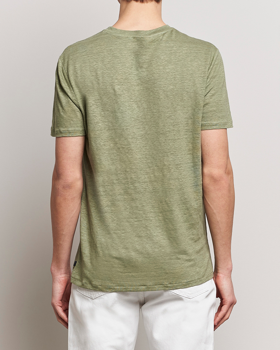 Herre | T-Shirts | J.Lindeberg | Coma Linen T-Shirt Oil Green
