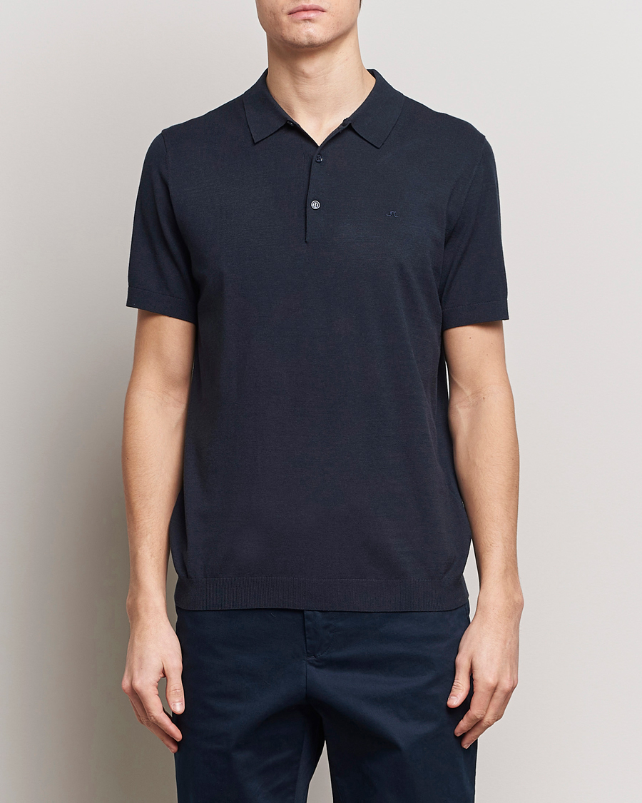 Herre | Pikéer | J.Lindeberg | Ridge Rayon Silk Polo Navy