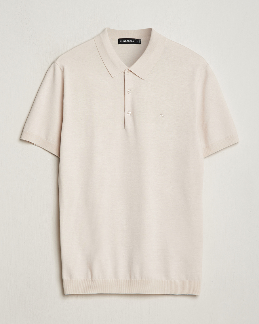Herre | Pikéer | J.Lindeberg | Ridge Rayon Silk Polo Moonbeam