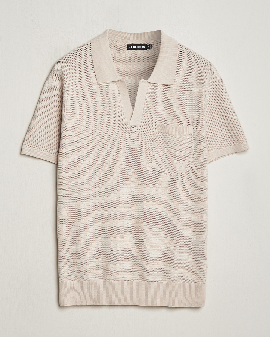 Herre | Pikéer | J.Lindeberg | Ben Open Collar Polo Moonbeam