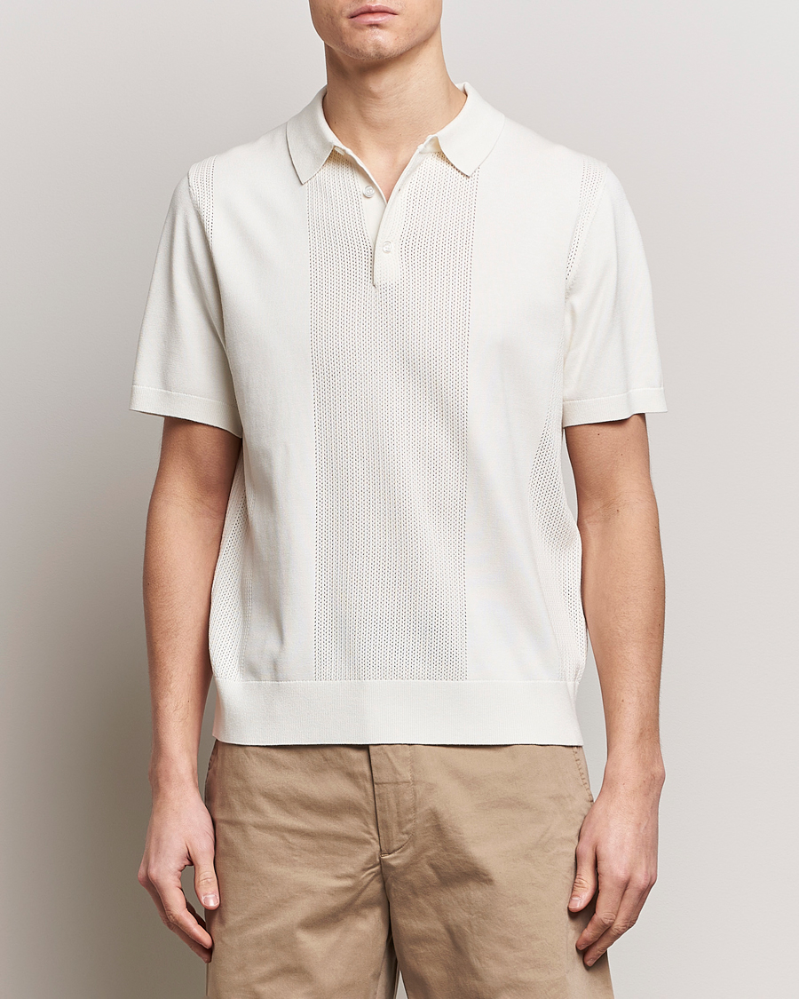 Herr |  | J.Lindeberg | Reymond Solid Knitted Polo Cloud White