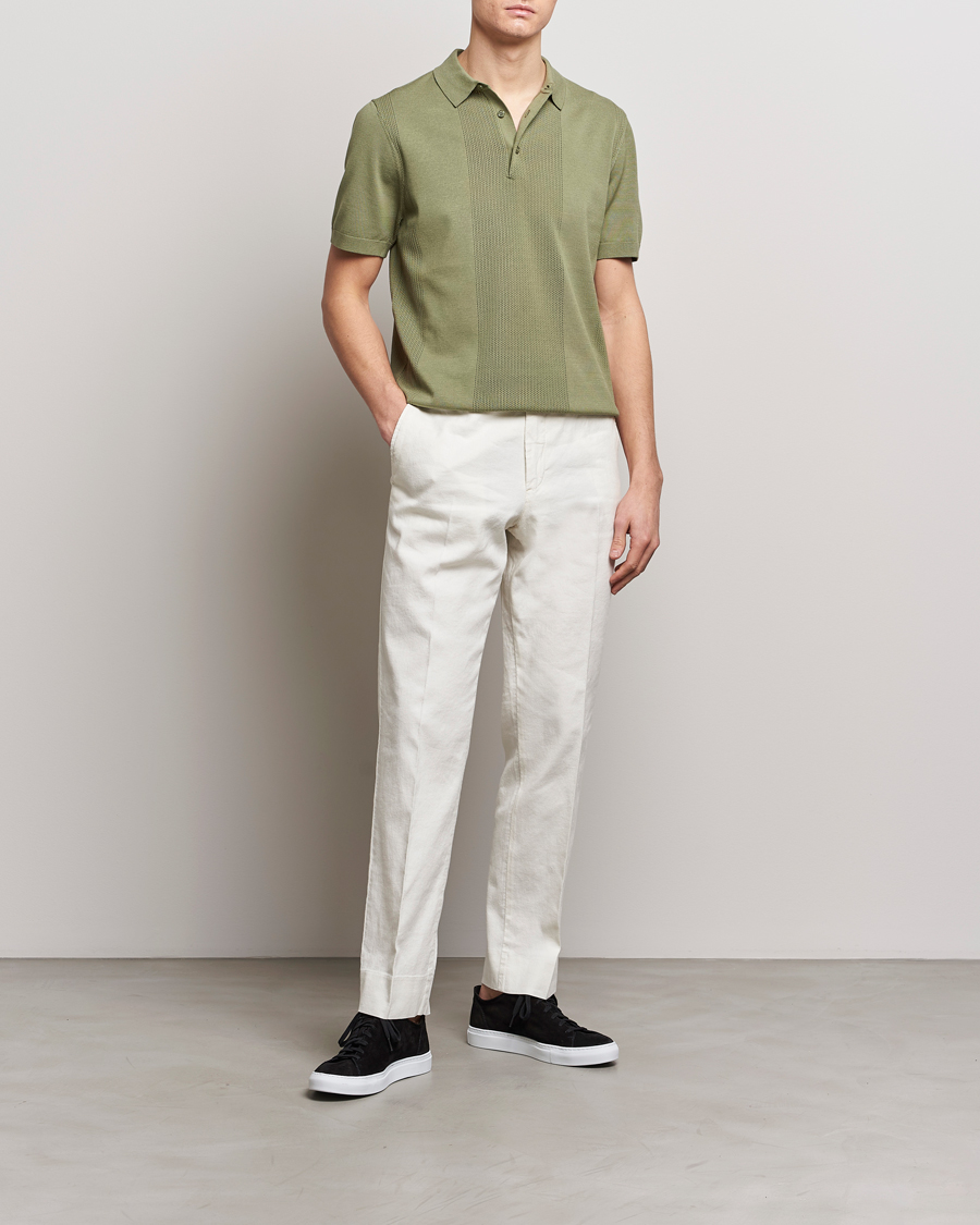 Herre | Pikéer | J.Lindeberg | Reymond Solid Knitted Polo Oil Green
