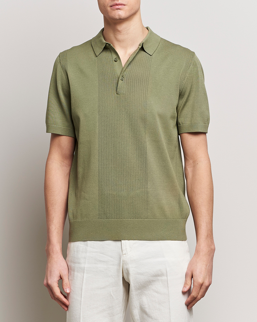 Herr | Pikéer | J.Lindeberg | Reymond Solid Knitted Polo Oil Green