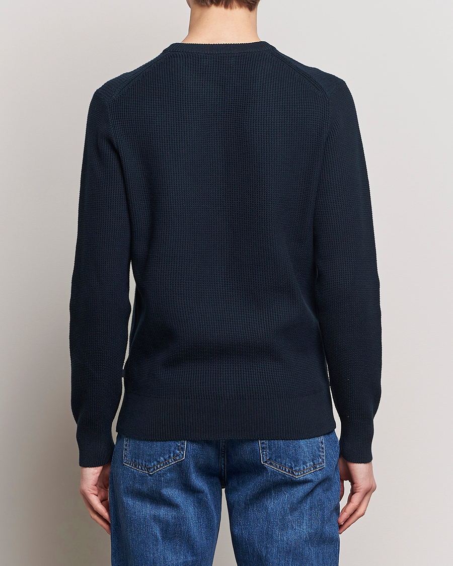 Herre | Gensere | J.Lindeberg | Arthur Structure Organic Cotton Crew Neck Navy