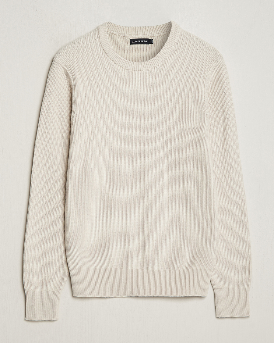 Herre | Gensere | J.Lindeberg | Arthur Structure Organic Cotton Crew Neck Moonbeam