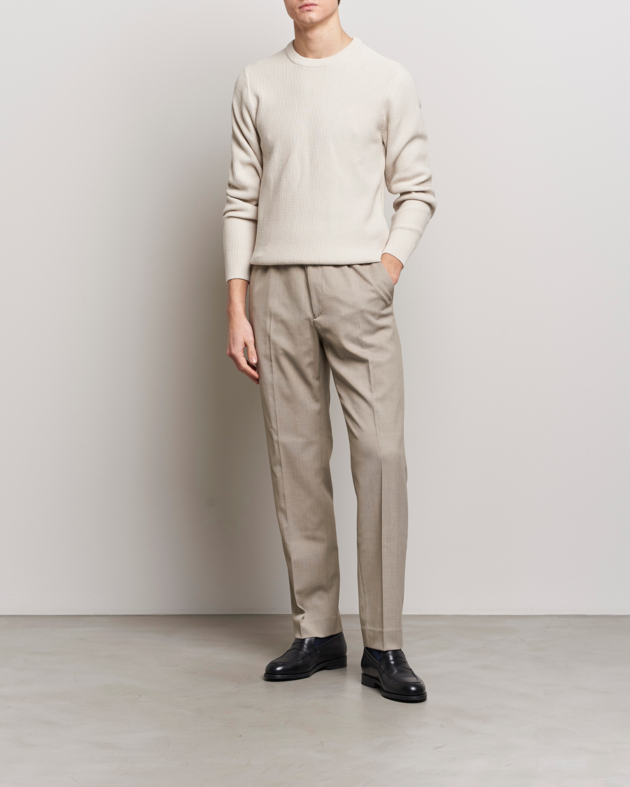 Herre | Gensere | J.Lindeberg | Arthur Structure Organic Cotton Crew Neck Moonbeam