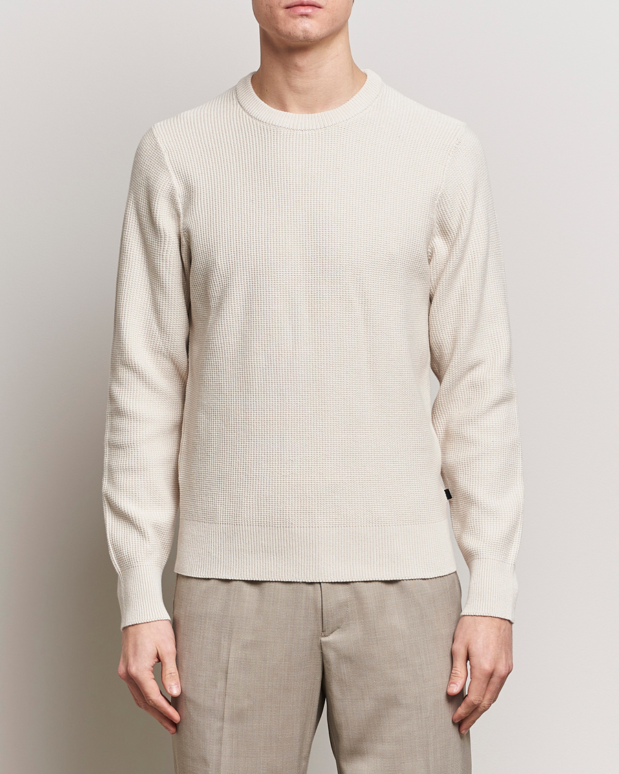 Herre | Klær | J.Lindeberg | Arthur Structure Organic Cotton Crew Neck Moonbeam