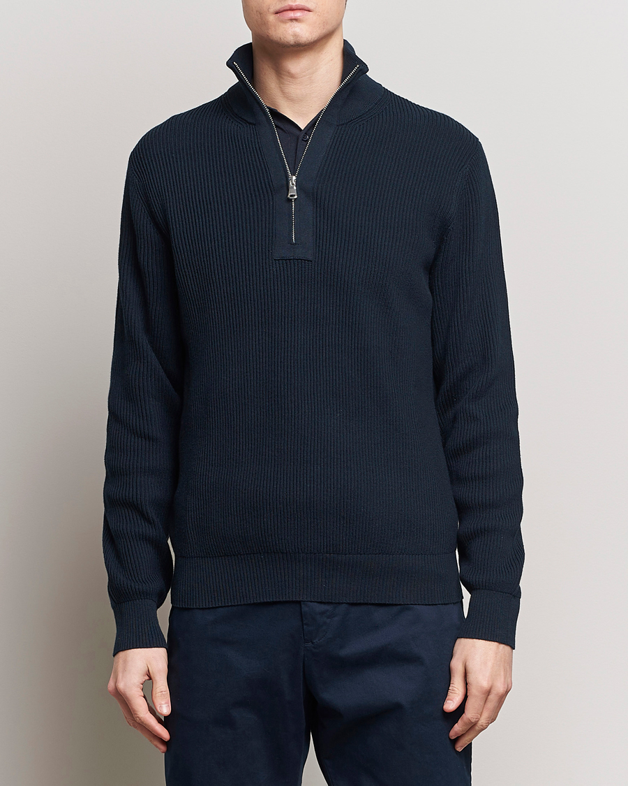 Herre | Avdelinger | J.Lindeberg | Alex Half Zip Organic Cotton Sweater Navy