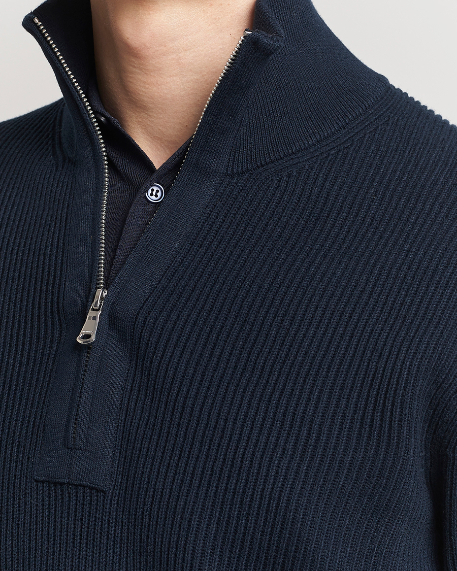 Herre | Gensere | J.Lindeberg | Alex Half Zip Organic Cotton Sweater Navy