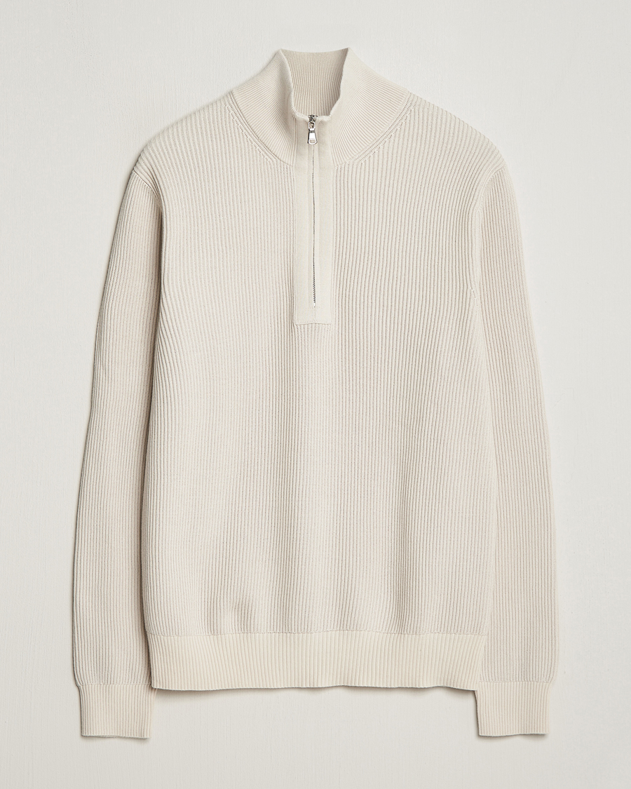 Herre | Gensere | J.Lindeberg | Alex Half Zip Organic Cotton Sweater Moonbeam